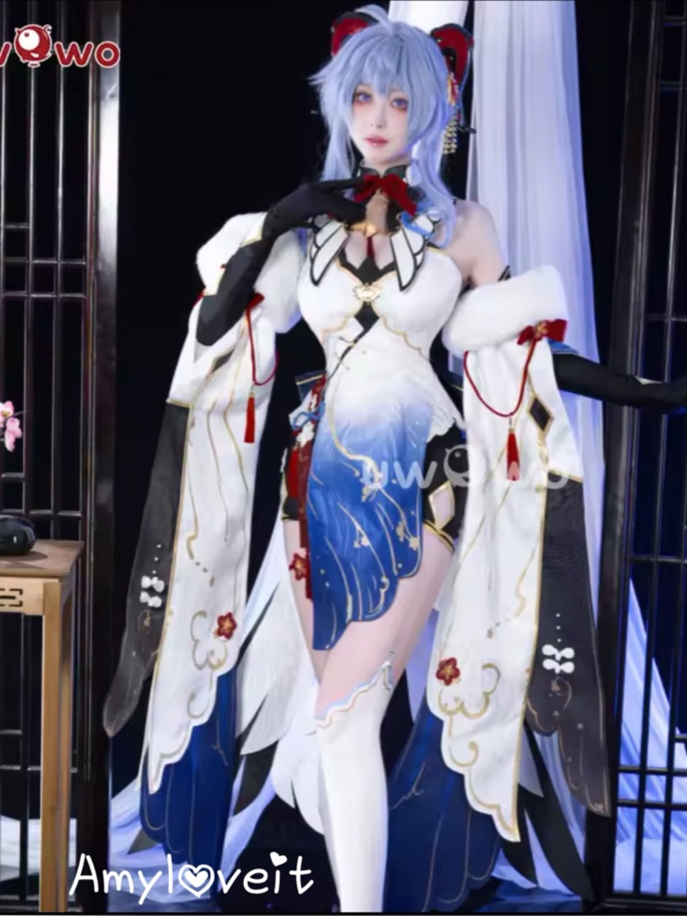 Uwowo Genshin Impact Fanart Ganyu Plum Blossom Chinese Style Cosplay Costume #85